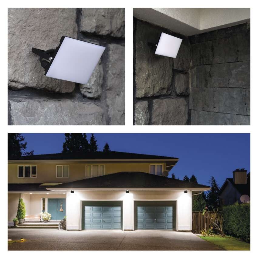 LED reflektor TAMBO, 30 W, 3000 lm, IP65, černý