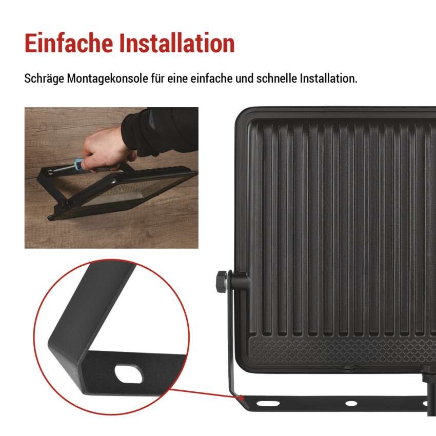 LED-Strahler VISIO schwarz, 100 W neutralweiß