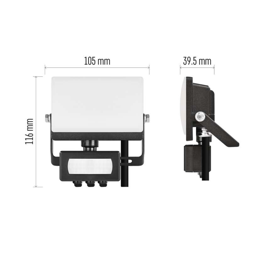 LED reflektor TAMBO EVO se senzorem pohybu, 10 W, 1000 lm, IP65, černý