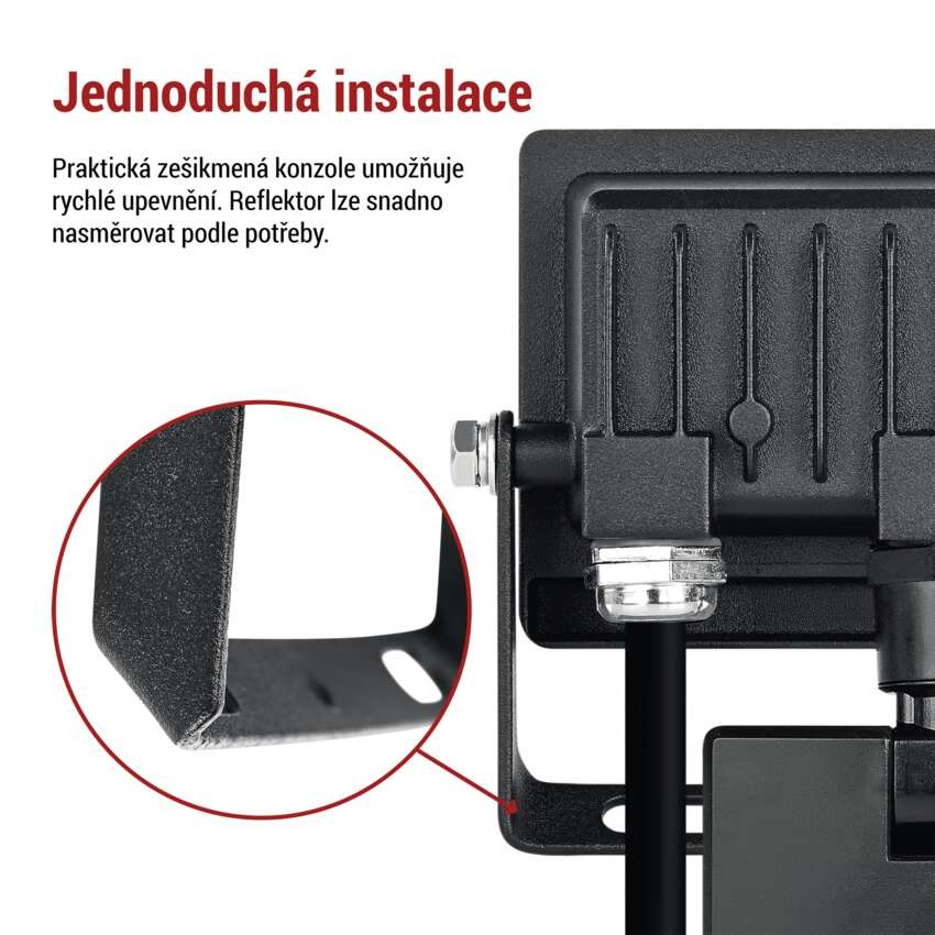 LED reflektor TAMBO EVO se senzorem pohybu, 10 W, 1000 lm, IP65, černý
