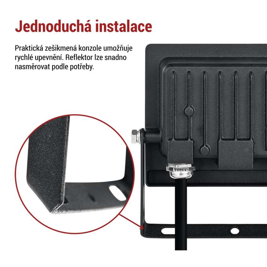LED reflektor TAMBO EVO, 20 W, 2000 lm, IP65, černý