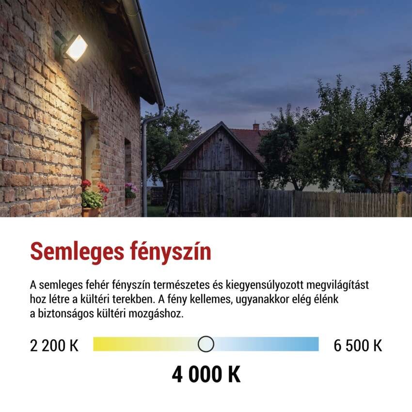 LED-es reflektor TAMBO EVO, 30 W, 3000 lm, IP65, fekete