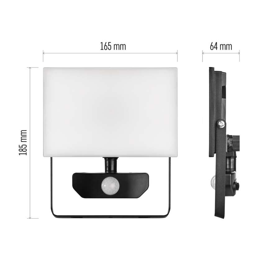 LED reflektor TAMBO se senzorem pohybu, 30 W, 3000 lm, černý