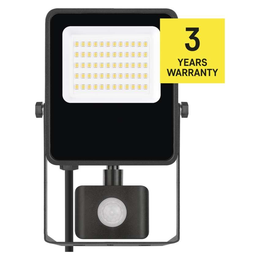 LED reflektor VISIO s pohybovým čidlem, 30 W, černý, neutrální bílá