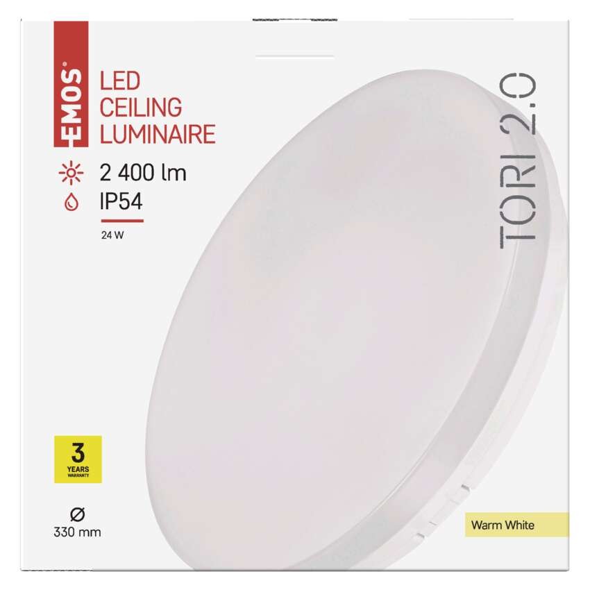 LED svetilo nadometno TORI, okroglo, 24W, IP54, toplo bela