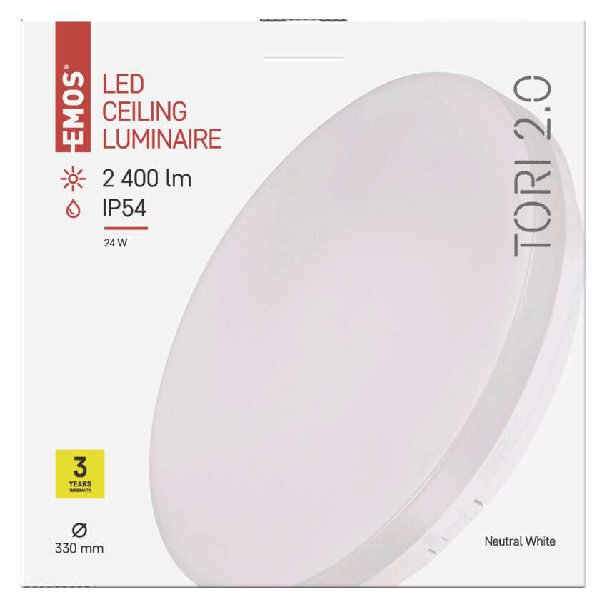 LED Deckenleuchte TORI, rund, weiss 24W neutralweiss, IP54
