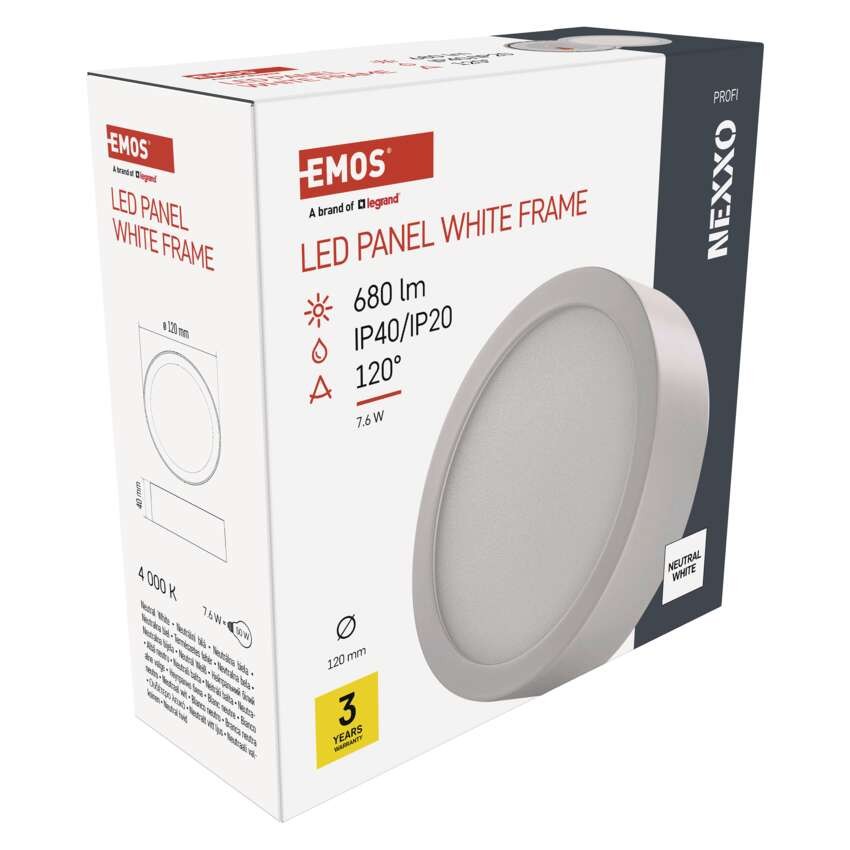 LED přisazené svítidlo NEXXO, kruhové, bílé, 7,6W, neutrální bílá