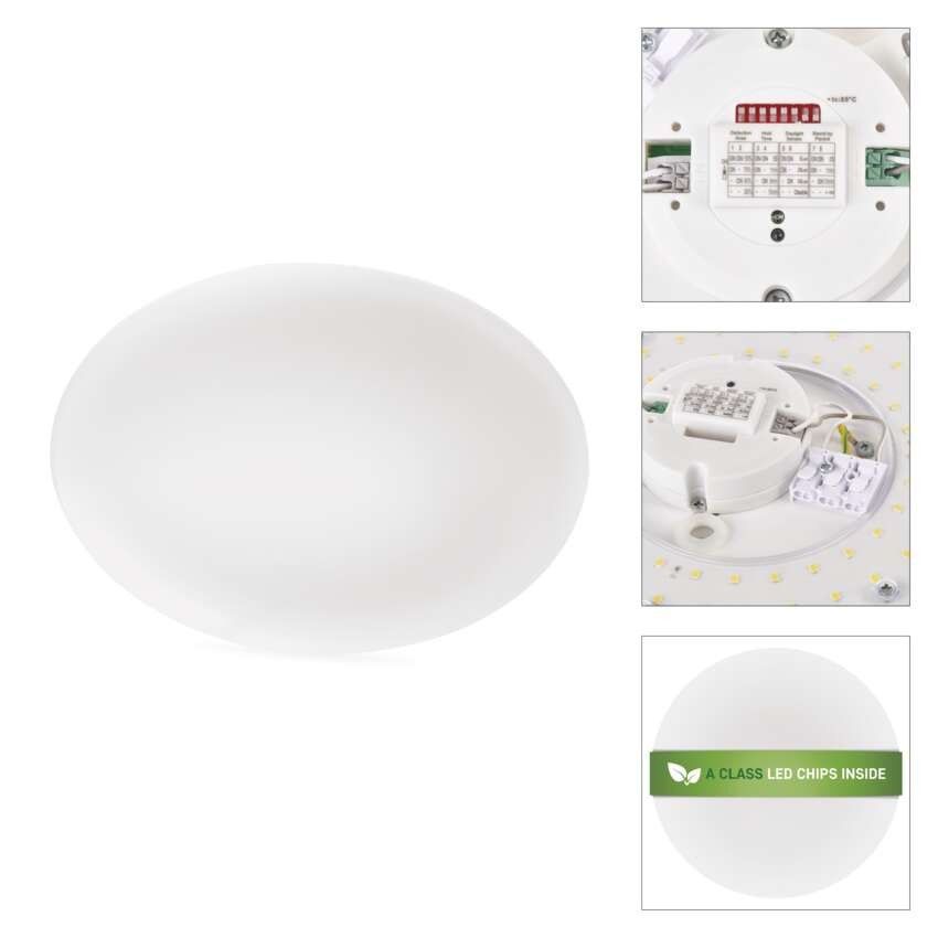LED-Deckenleuchte TIVI, A CLASS, MW sensor, rund weiß 8,6W, IP44, Neutral Weiß