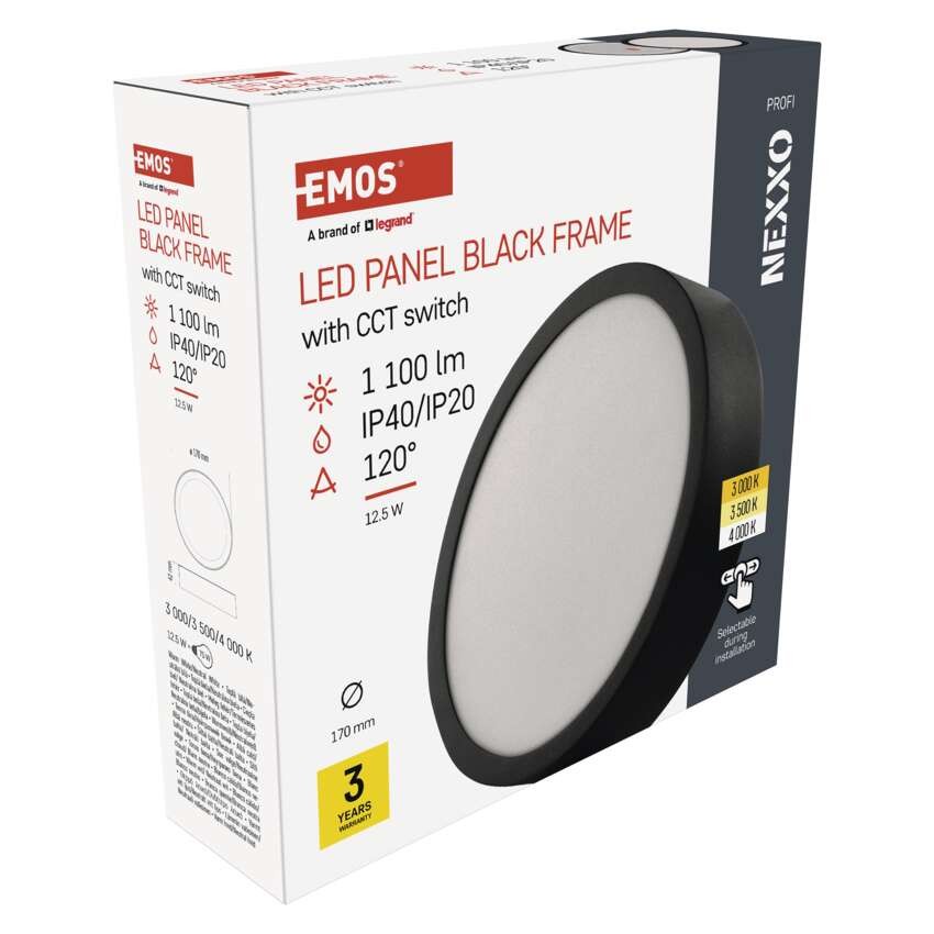 LED-Anbauleuchte NEXXO, rund, schwarz, 12,5W, mit Change CCT