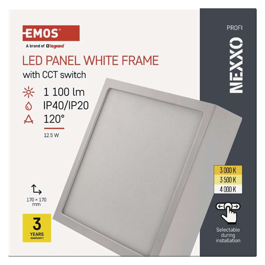 LED-Anbauleuchte NEXXO, quadratisch, weiß, 12,5W, mit Änderung CCT