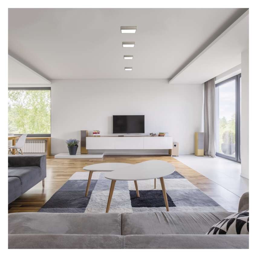 LED-Anbauleuchte NEXXO, quadratisch, silber, 12,5W, mit Change CCT