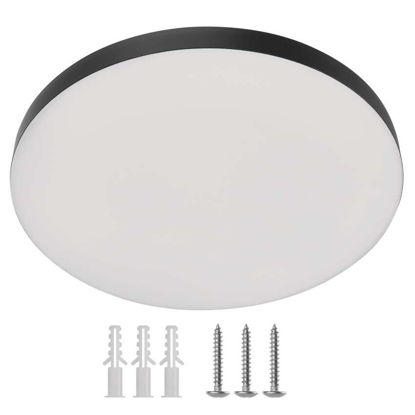 LED-Anbauleuchte DIONI rund, schwarz, 15W, mit Farbtemperatur-Änderung
