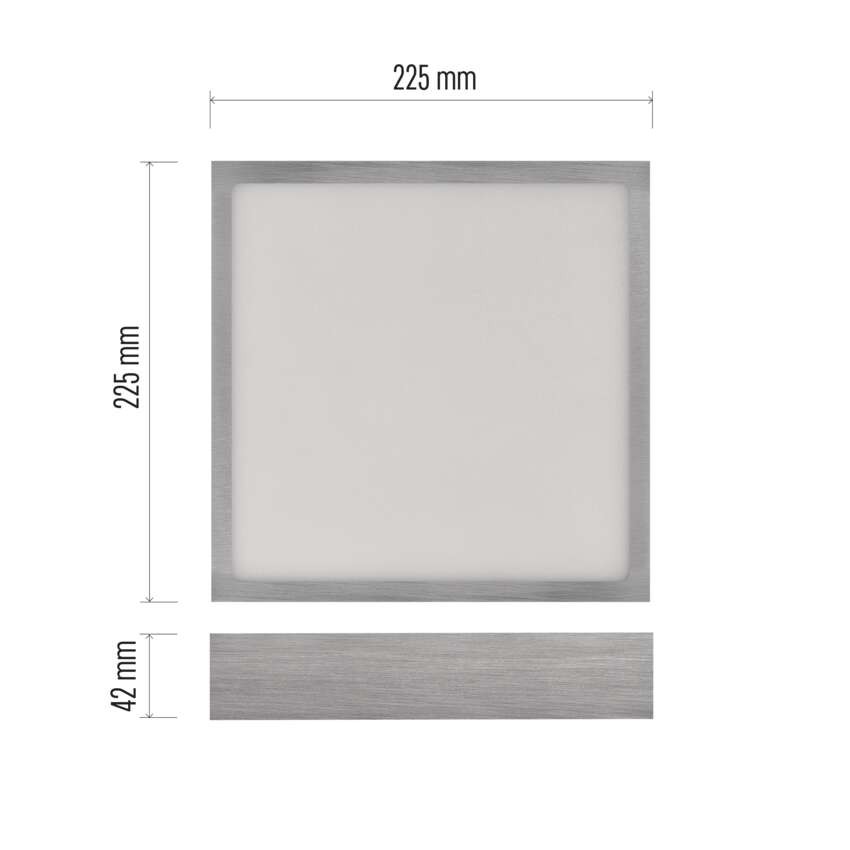 LED svítidlo NEXXO broušený nikl, 22,5 x 22,5 cm, 21 W, teplá/neutrální bílá