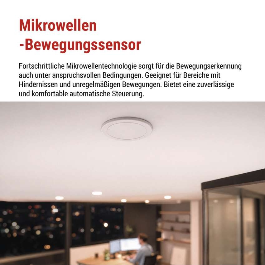 Mikrowellen-Präsenzmelder IP20 24GHZ 2000W, weiss