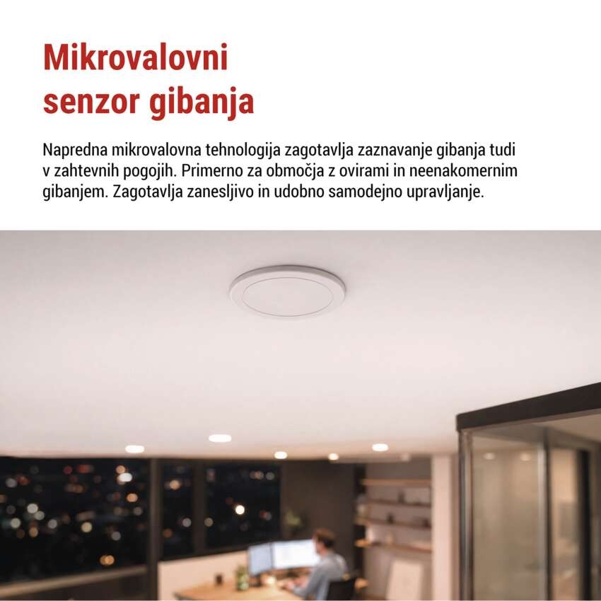 Mikovalovni senzor prisotnosti IP20 24GHZ 2000W, bel
