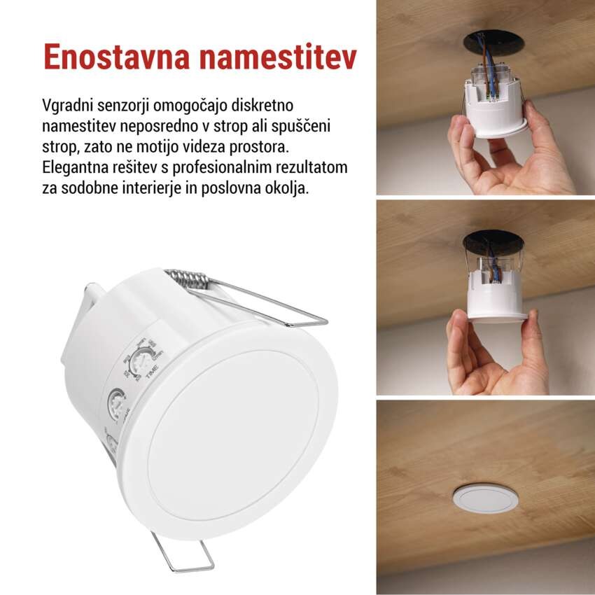 Mikovalovni senzor prisotnosti IP20 24GHZ 2000W, bel