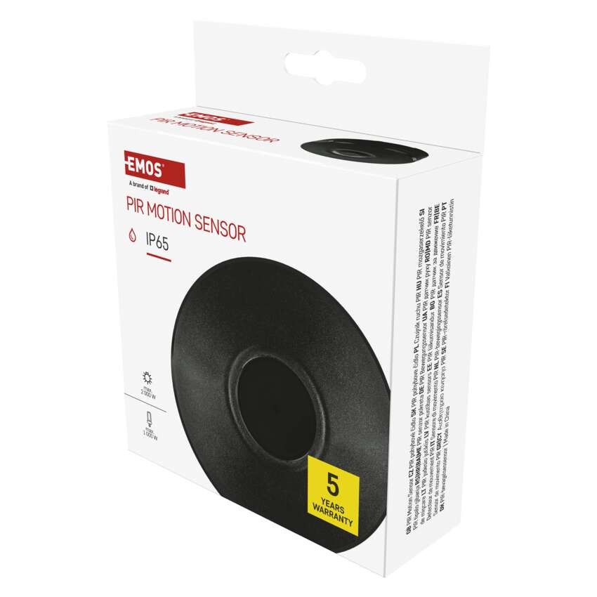 PIR senzor (pohybové čidlo) IP65 2000W, černé