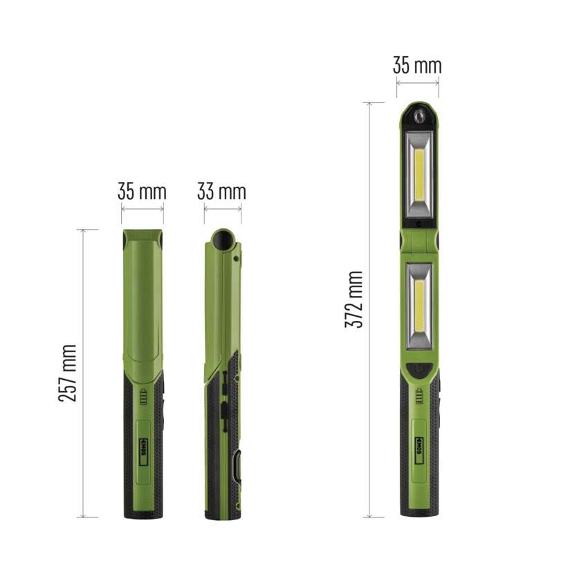 COB LED + LED įkraunamas darbo žibintas P4535, 670 lm, 2200 mAh