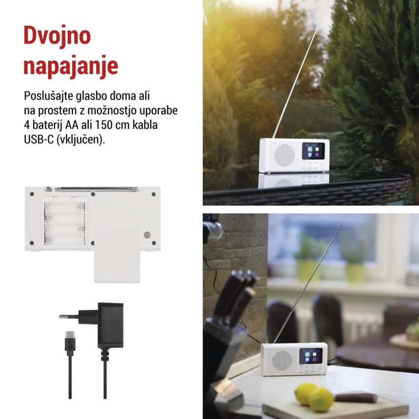 Prenosni radio z Bluetooth, DAB / DAB+ / FM, bel