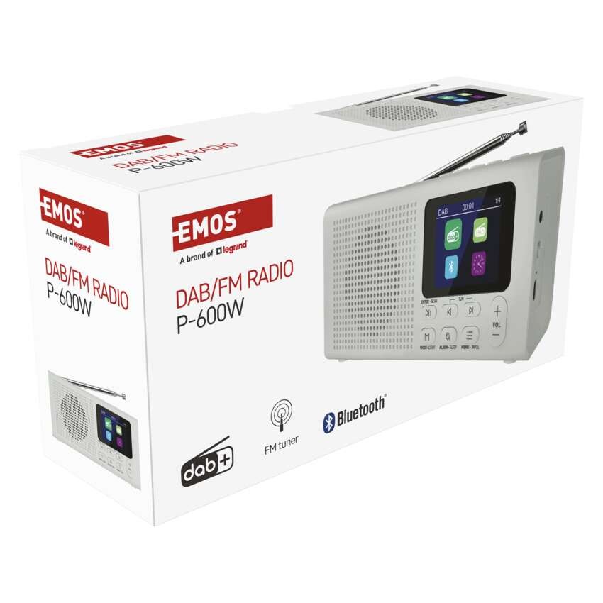Přenosné rádio s Bluetooth, DAB / DAB+ / FM, bílé