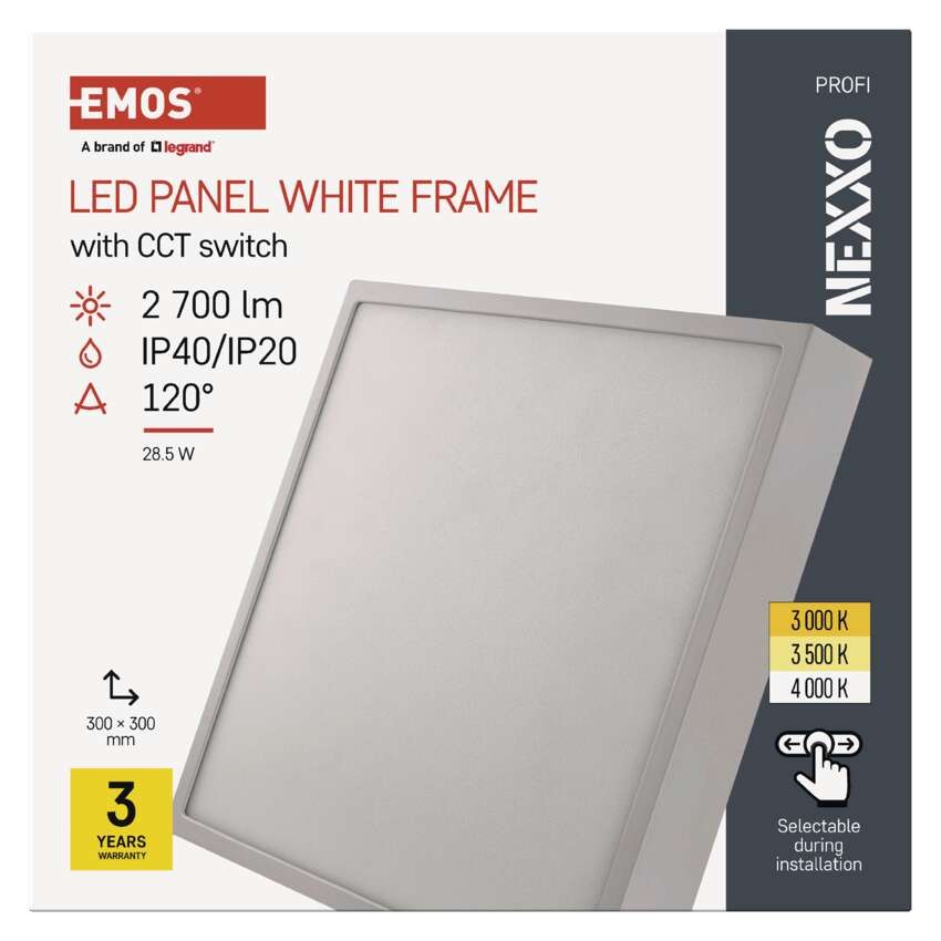 LED-Anbauleuchte NEXXO, quadratisch, weiß, 28,5W, mit Änderung CCT