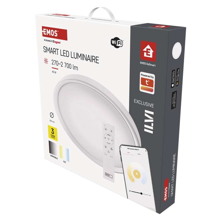 Intelligente LED-Leuchte GoSmart, Einbau, rund, 45W, CCT, dimmbar, WiFi