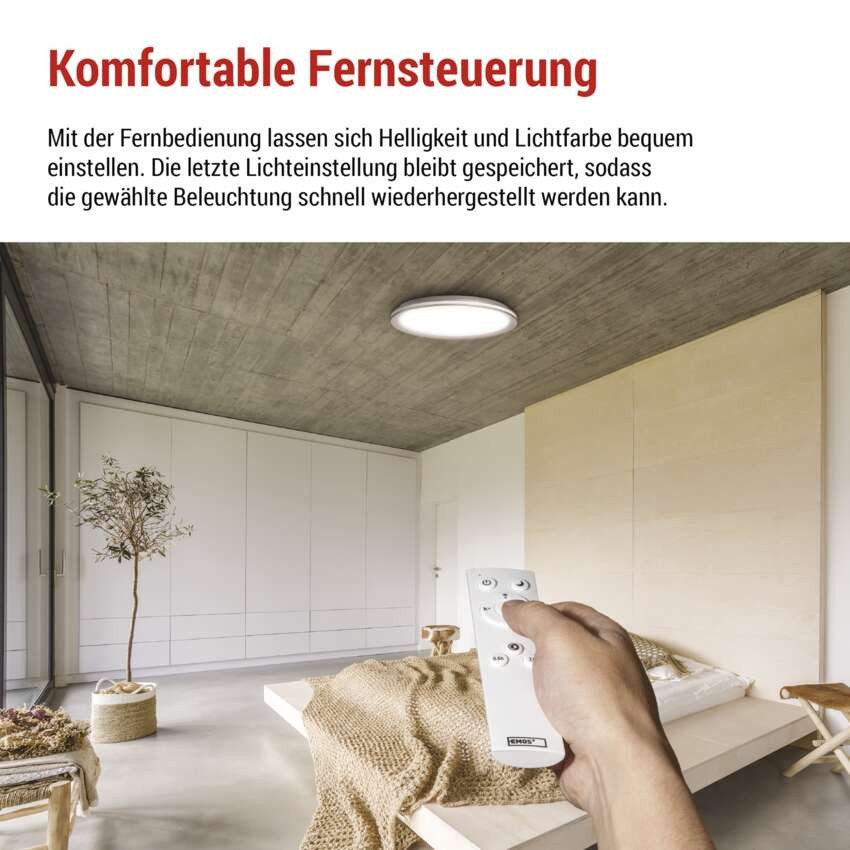 LED Deckenleuchte SABI, rund, 45W, dimmbar, warm/neut./kaltweiß