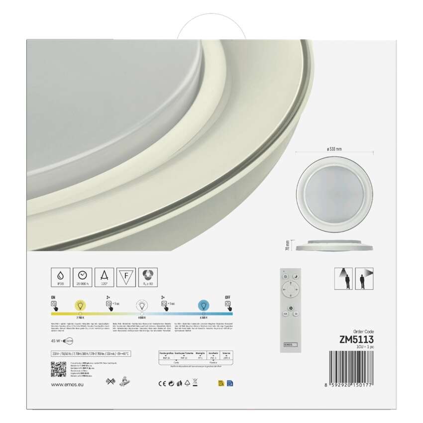 LED přisazené svítidlo REMI, kruhové 45W, stmív. se změnou CCT