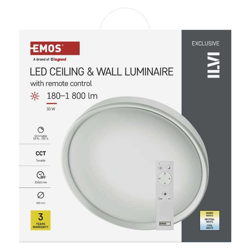 LED Deckenleuchte, rund, 30W, dimmbar, warm/neut./kaltweiß