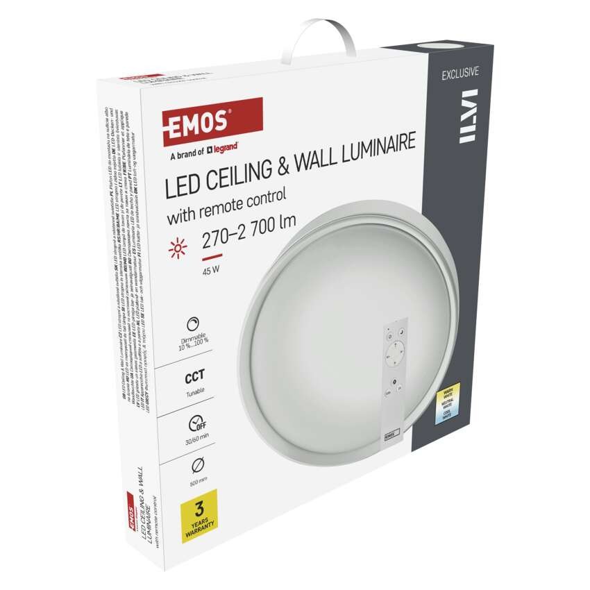 LED svítidlo ILVI 50 cm, 45 W, teplá-studená bílá, stmívatelné s ovladačem