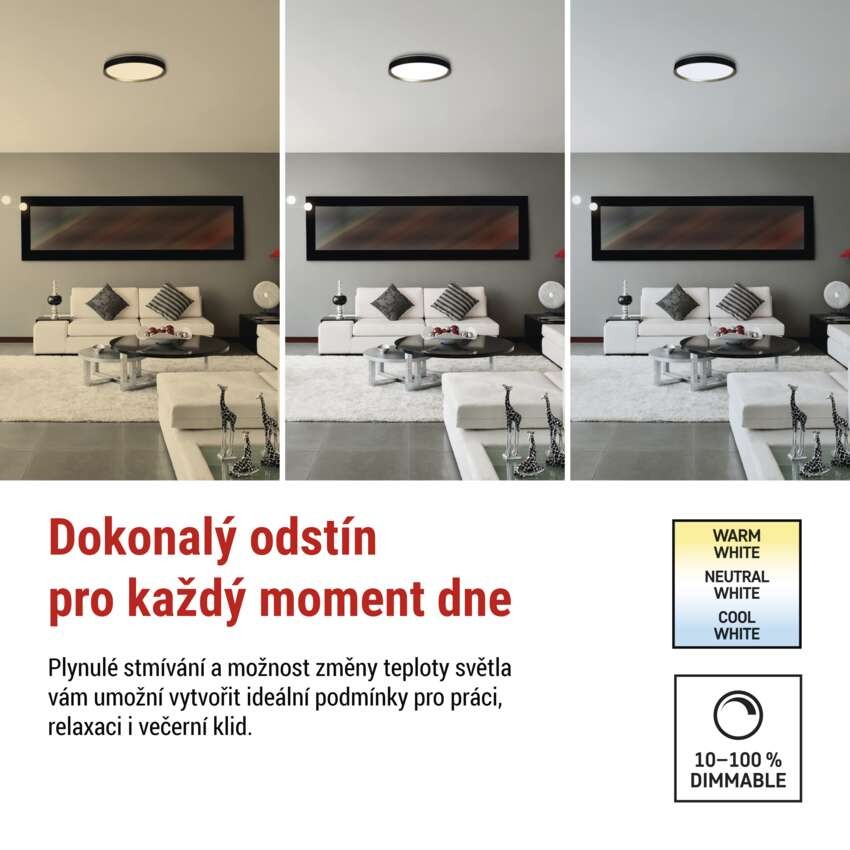 LED přisazené svítidlo ILVI, kruhové 30W, stmívání+CCT, černá+champagne