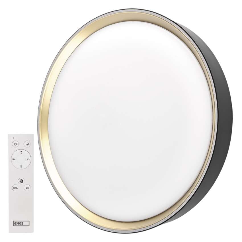 LED přisazené svítidlo ILVI, kruhové 45W, stmívání+CCT, černá+champagne