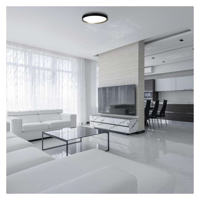 LED přisazené svítidlo ILVI, kruhové 45W, stmívání+CCT, černá+champagne
