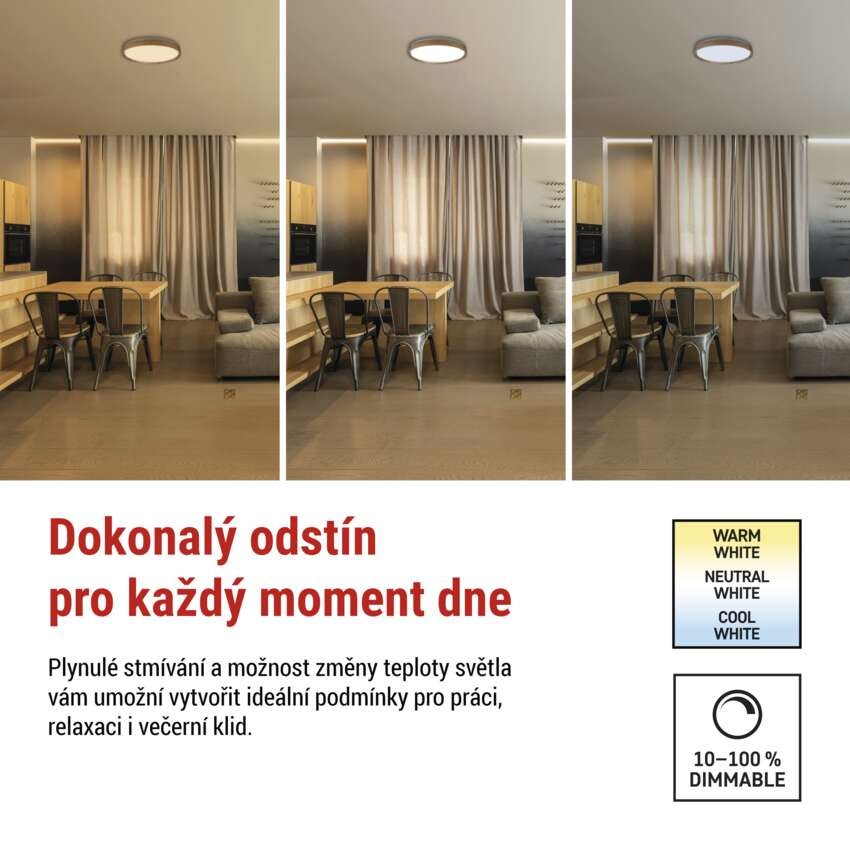 LED přisazené svítidlo ILVI, kruhové 30W, stmívání+CCT, dřevo