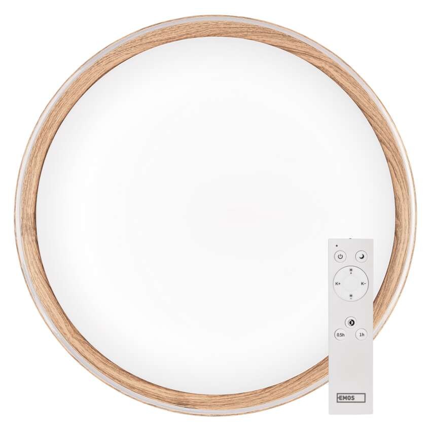 LED přisazené svítidlo ILVI, kruhové 30W, stmívání+CCT, dřevo