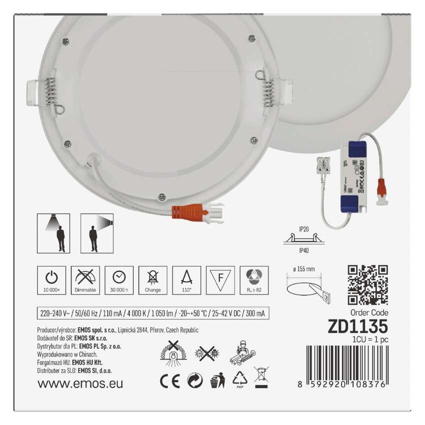 LED-Einbauleuchte NEXXO, rund, weiß, 12,5W, neutralweiß