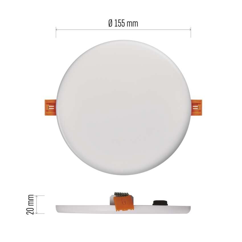 LED Einbauleuchte 155mm, rund, weiss, 13W neut.w. IP65