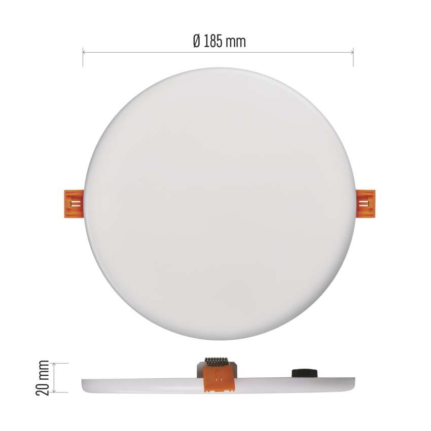 LED Einbauleuchte 185mm, rund, weiss, 19W neut.w. IP65