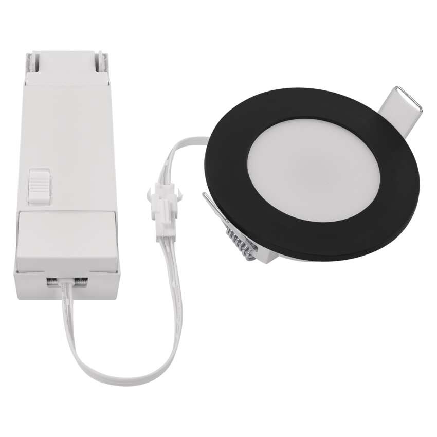 LED reflektor LORI črne barve, okrogel, 4,5W CCT