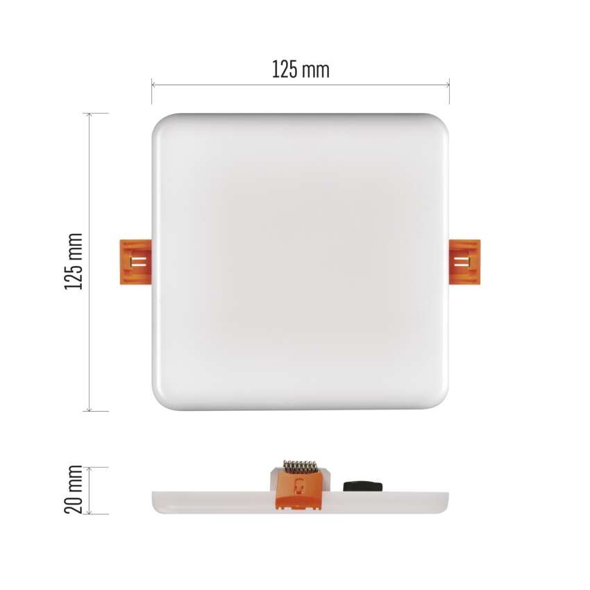 LED Einbauleuchte 125x125, quadr., weiss, 10 W neutralw.,IP65