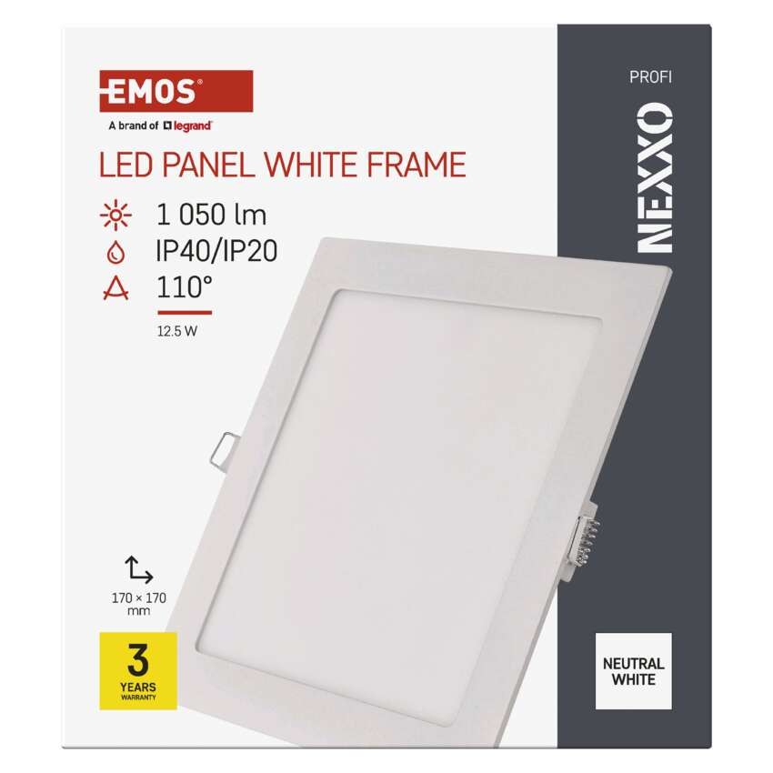LED podhledové svítidlo NEXXO bílé, 17 x 17 cm, 12,5 W, neutrální bílá