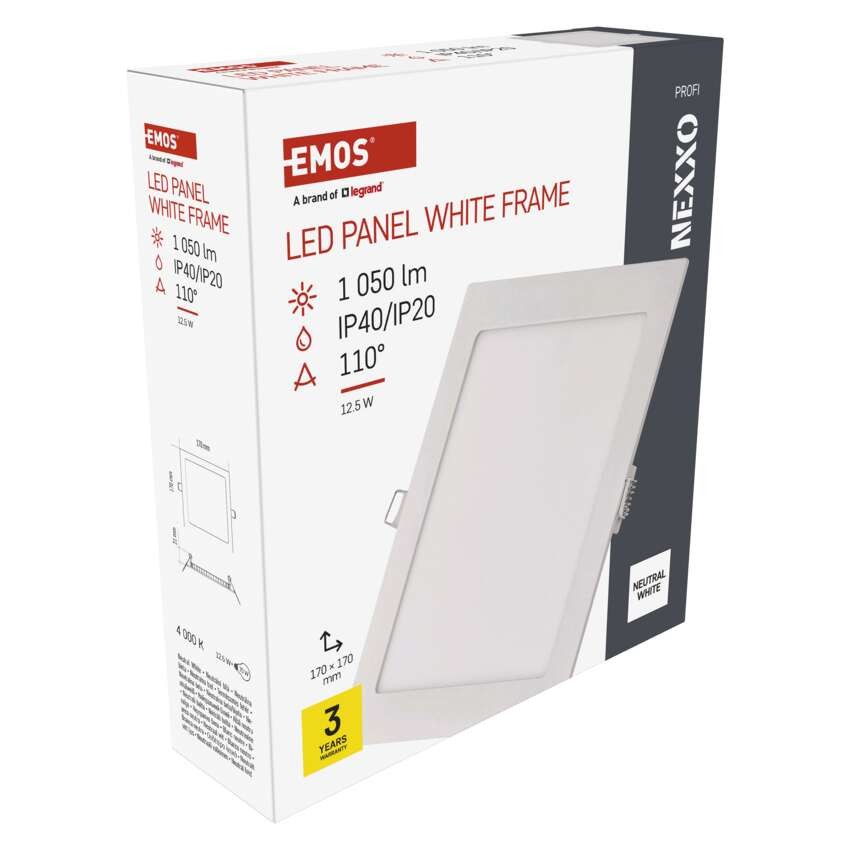 LED podhledové svítidlo NEXXO bílé, 17 x 17 cm, 12,5 W, neutrální bílá