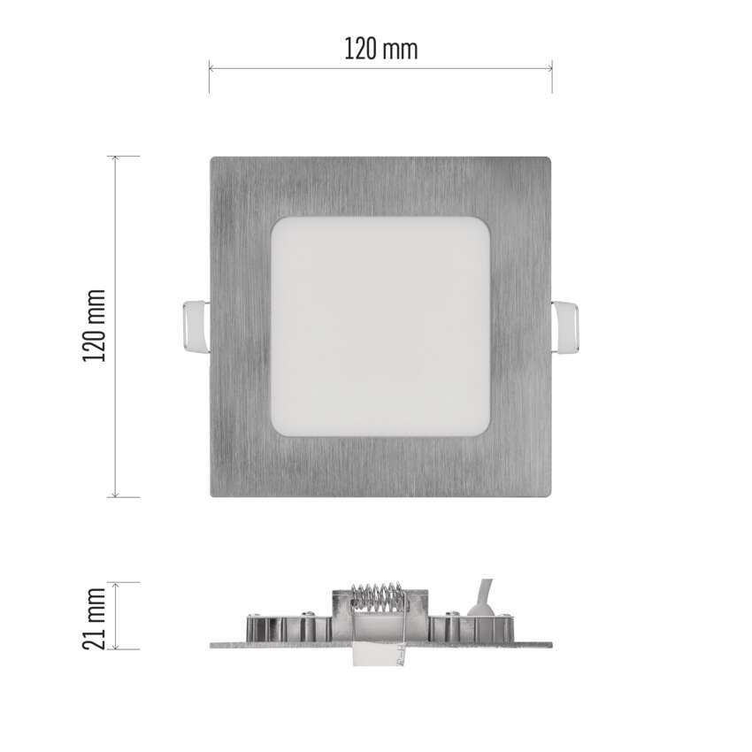 LED šviestuvas NEXXO sidabrinis, 12 x 12 cm, 7 W, šiltai / neutraliai baltas