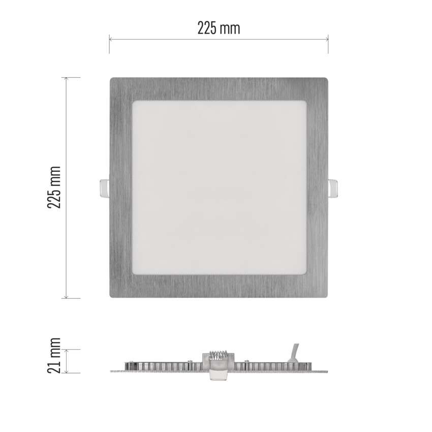 Panel LED wpuszczany NEXXO, kwadrat, srebrny, 18W, CCT