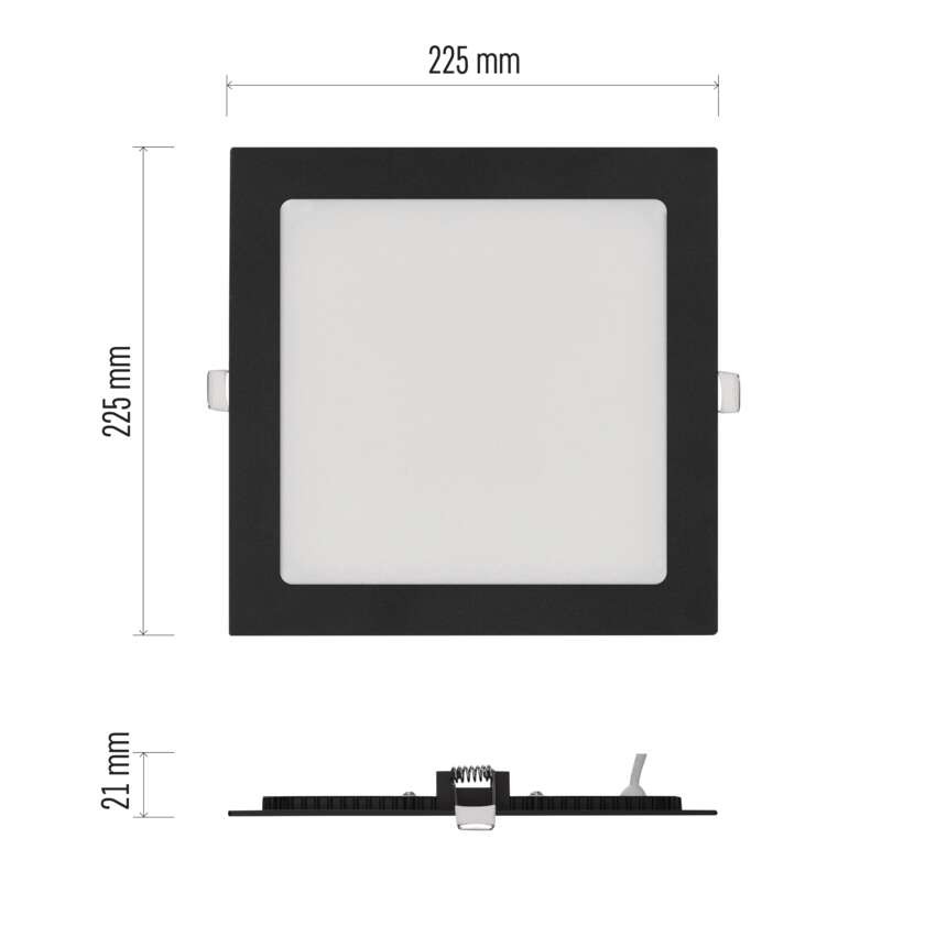 LED podhledové svítidlo NEXXO černé, 22,5 x 22,5 cm, 18 W, teplá/neutrální bílá