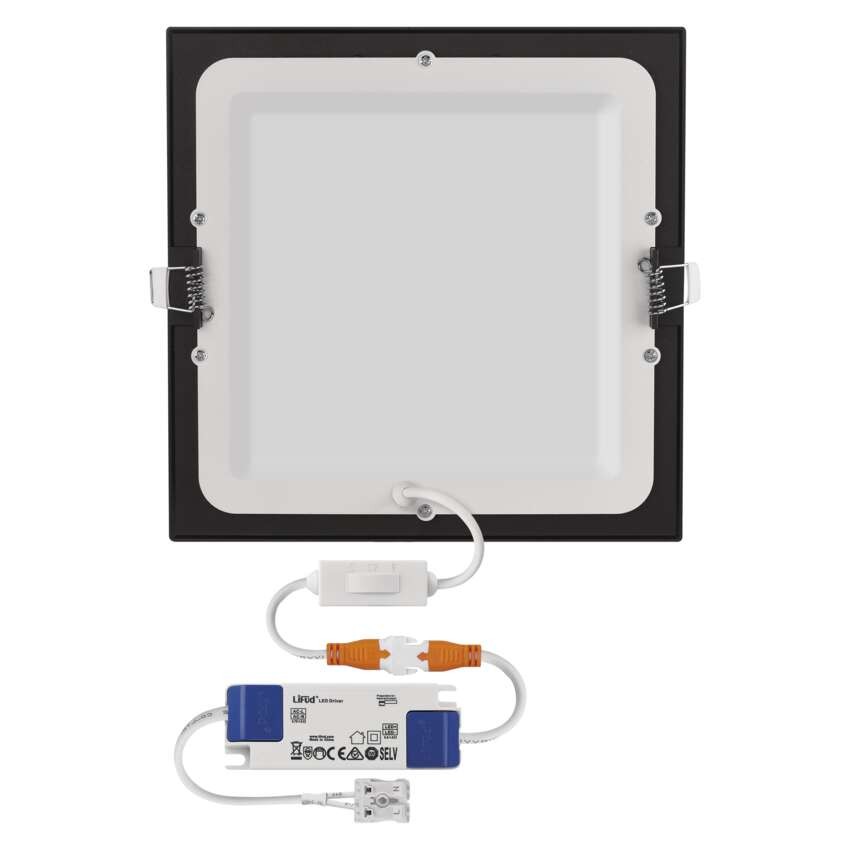 LED podhledové svítidlo NEXXO černé, 22,5 x 22,5 cm, 18 W, teplá/neutrální bílá