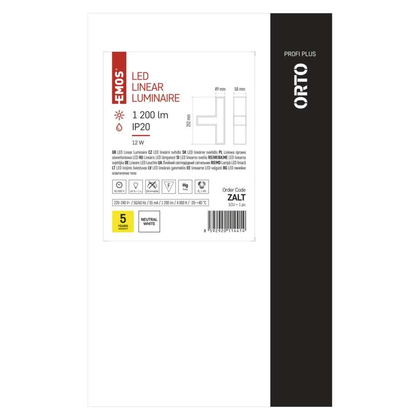 LED lineární svítidlo ORTO TCON 12W neutrální bílá