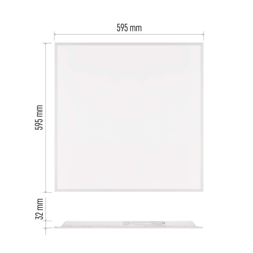 LED panel LUXXO 60 x 60 cm / 32 mm, 22 W, 4 000 lm, vgradni, nevtralno bela, IP21