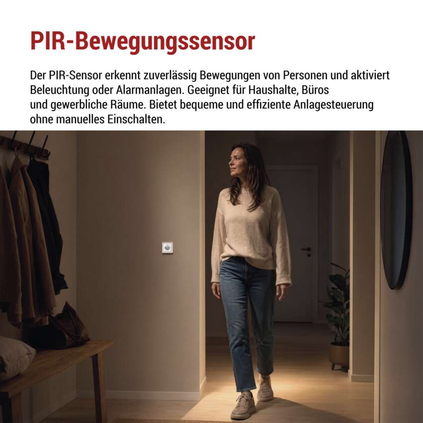 Bewegungsmelder (PIR-Sensor) IP20 500W weiss