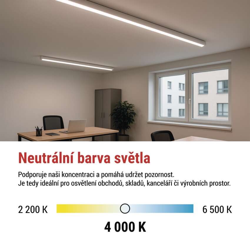 LED lineární svítidlo PANO 50W neutrální bílá